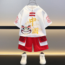 男童唐装套装夏季中国风2023新款宝宝短袖小童夏装洋气潮儿童汉服
