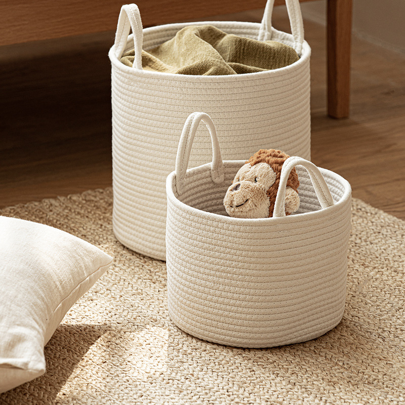 Nordic Storage Basket Cotton Basket Laundry Basket Dirty Clothes Storage Basket Storage Basket Dirty Clothes Basket Portable Clothing Toys Storage Bucket