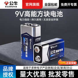 公牛方块碱性9V电池PC9VT卡装方形遥控器无线话筒万用表9号干电池