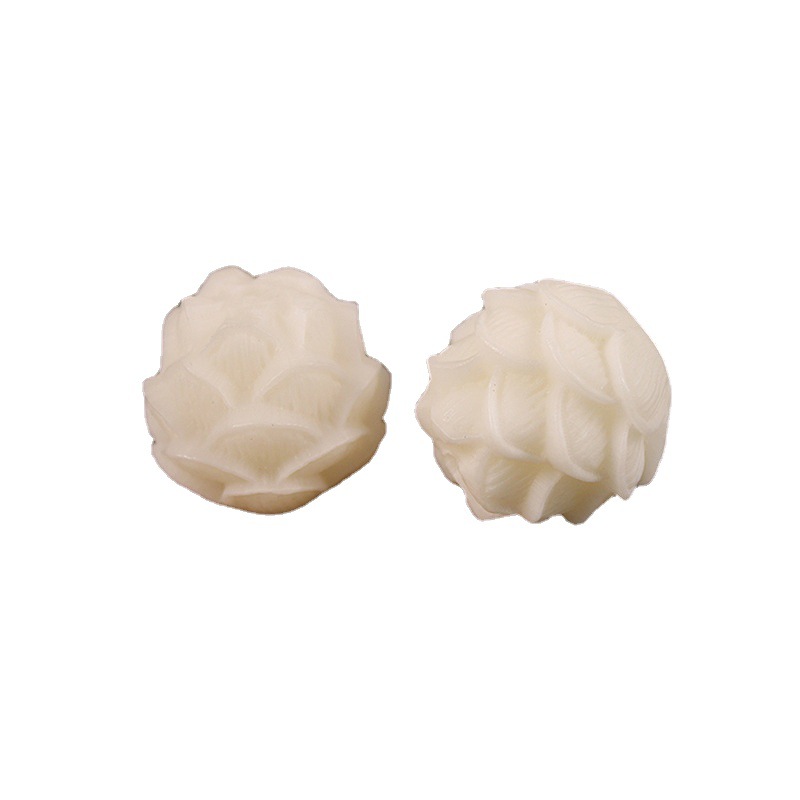 Five-Layer Lotus Carved Handmade Diy Accessories White Jade Bodhi Lotus Scattered Beads Wholesale Bodhi Root Carved Lotus