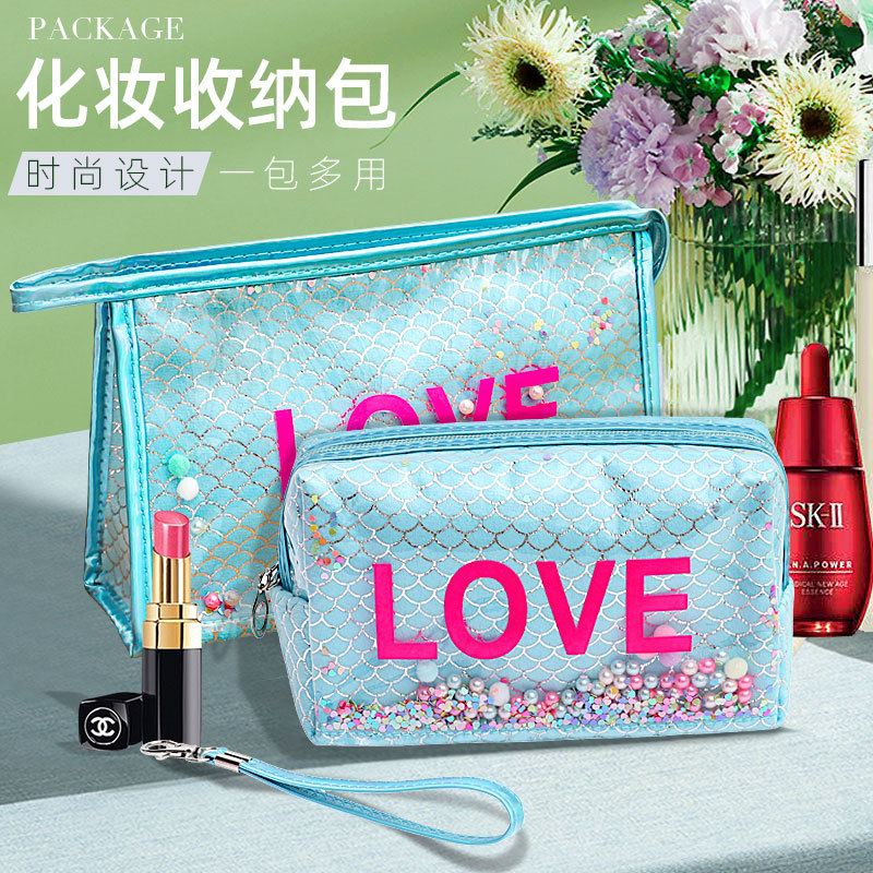 Customized 2023 Foreign Trade Hot Cosmetic Bag Cartoon Storage Bag Ball Cosmetic Bag Travel Portable Toiletry Bag