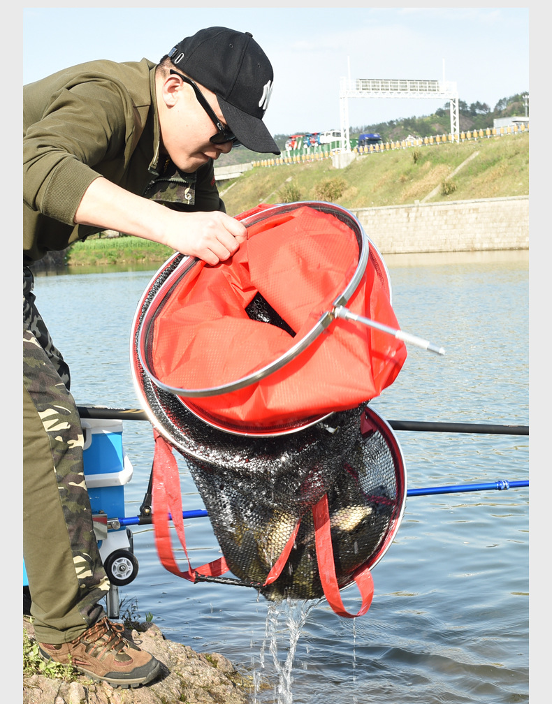 鱼护网包渔户渔护装鱼袋小型钓鱼装备鱼网兜加厚速干涂胶防挂黑坑
