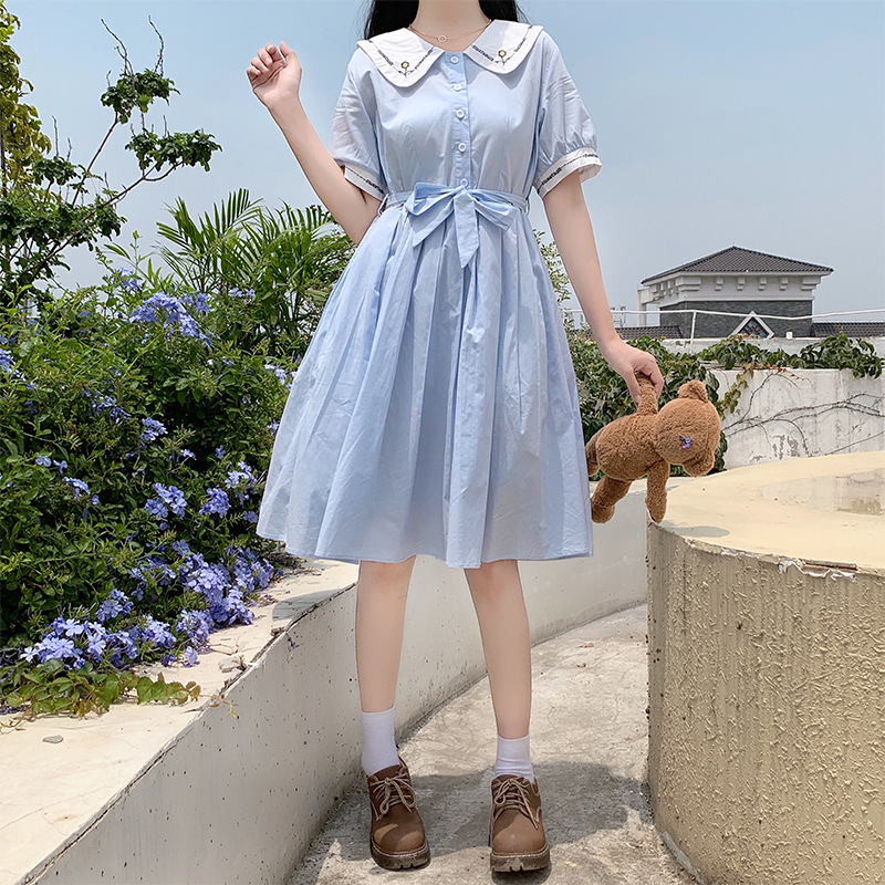 初中学生女连衣裙12-15岁女孩大童13甜美学院14女生夏装洋气裙子