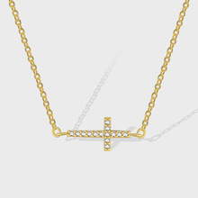 N0249 韩国简约轻奢小众设计感气质项链女时尚大气十字架锆石颈链