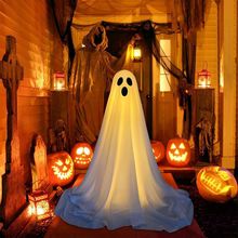 跨境新款万圣节前门廊幽灵装饰摆件 门廊庭院站立恐怖白色幽灵