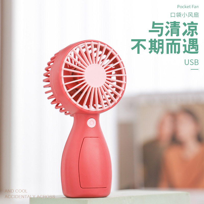 New Internet Celebrity Small Handheld Fan Portable Mini Desktop Outdoor Charging Pocket Gift Gift Box Wholesale