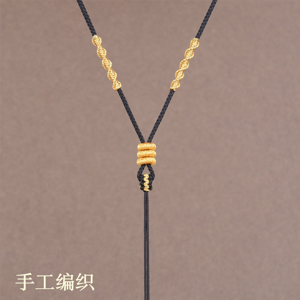 手编挂脖子细款吊坠红绳子黄金玉佛项链挂绳手工编织挂坠吊绳女款