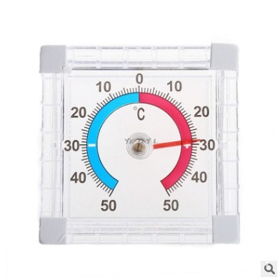 Cross-Border Spot Window Door Thermometer Pointer Type Heat Meter Square Plastic Door and Window Thermometer