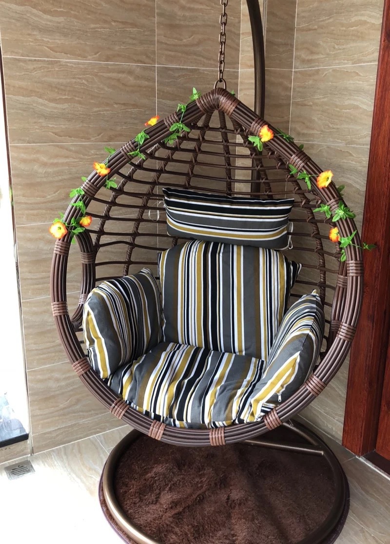 圆形吊篮室内休闲户外摇椅秋千藤椅单人鸟巢吊椅摇篮吊兰椅子粗藤