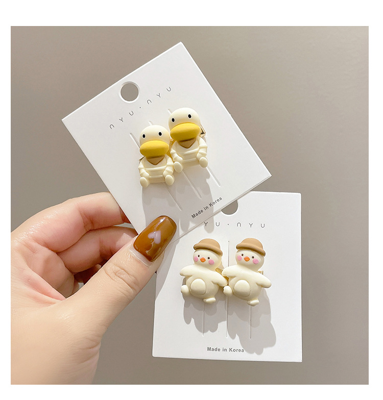 卡通小鸭子发夹可爱日系儿童夹子头饰大嘴鸭侧边刘海碎发小号发卡