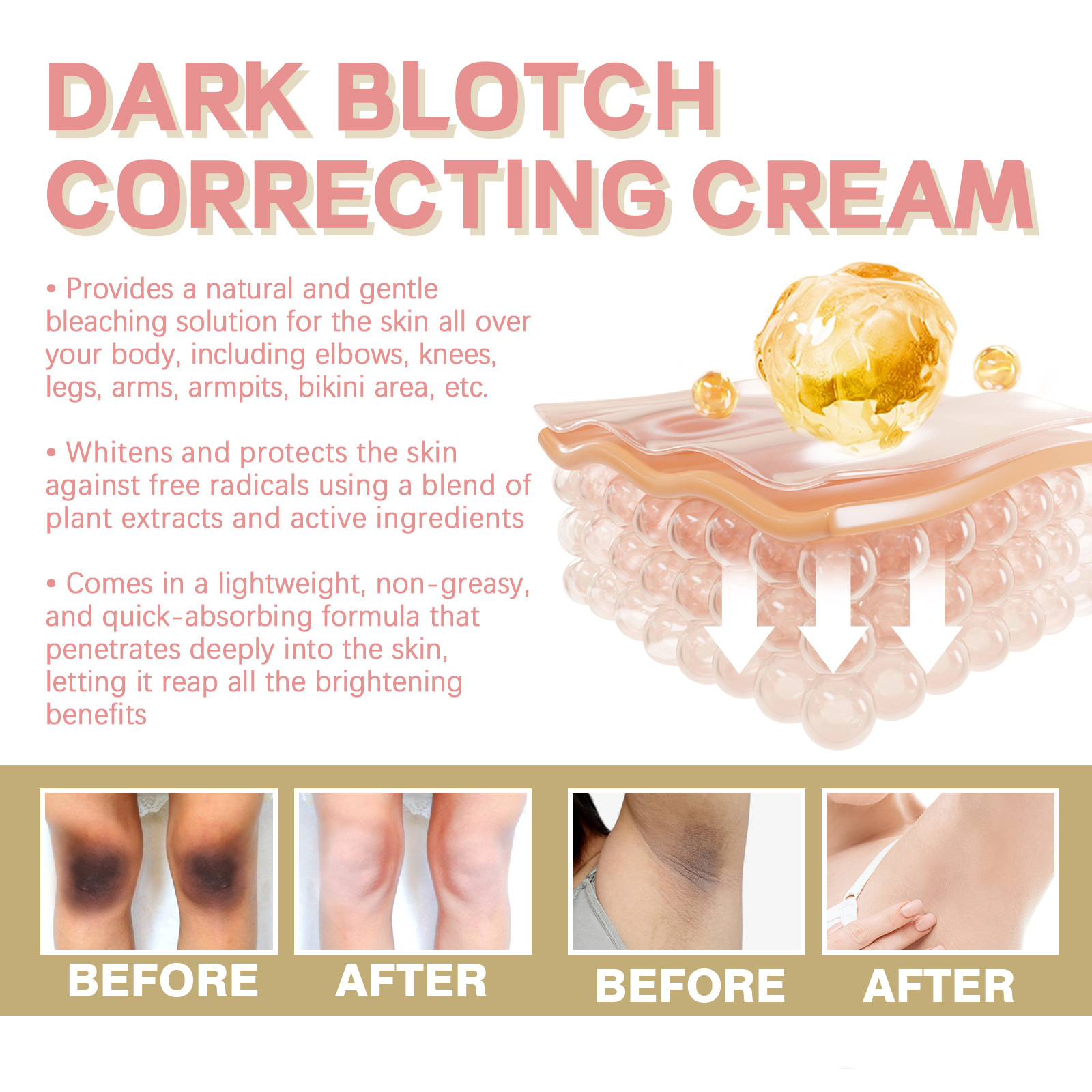 West & Month Spot Correction Cream Armpit Joint Arm Brightening Skin Color Repair Dark Skin Cream