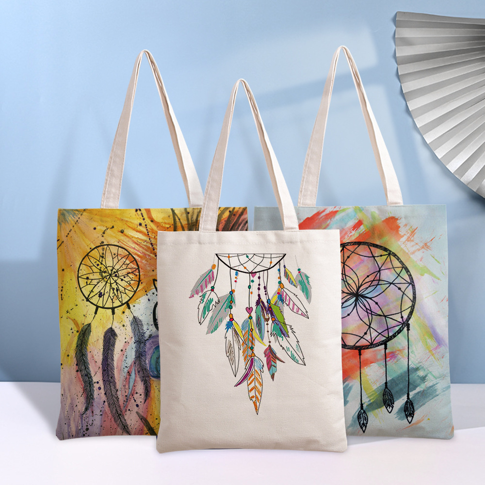 New Dreamcatcher Canvas Handbag Shoulder Bag Women's Beach Bag Shopping Bag Tote Bag Canvas Bag Canvas Bag