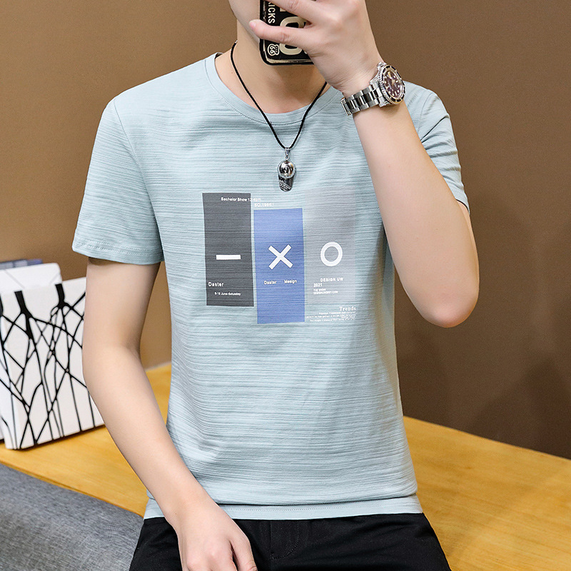 2021新款夏季男士短袖t恤韩版潮流时尚半袖休闲男装夏装体桖衣服