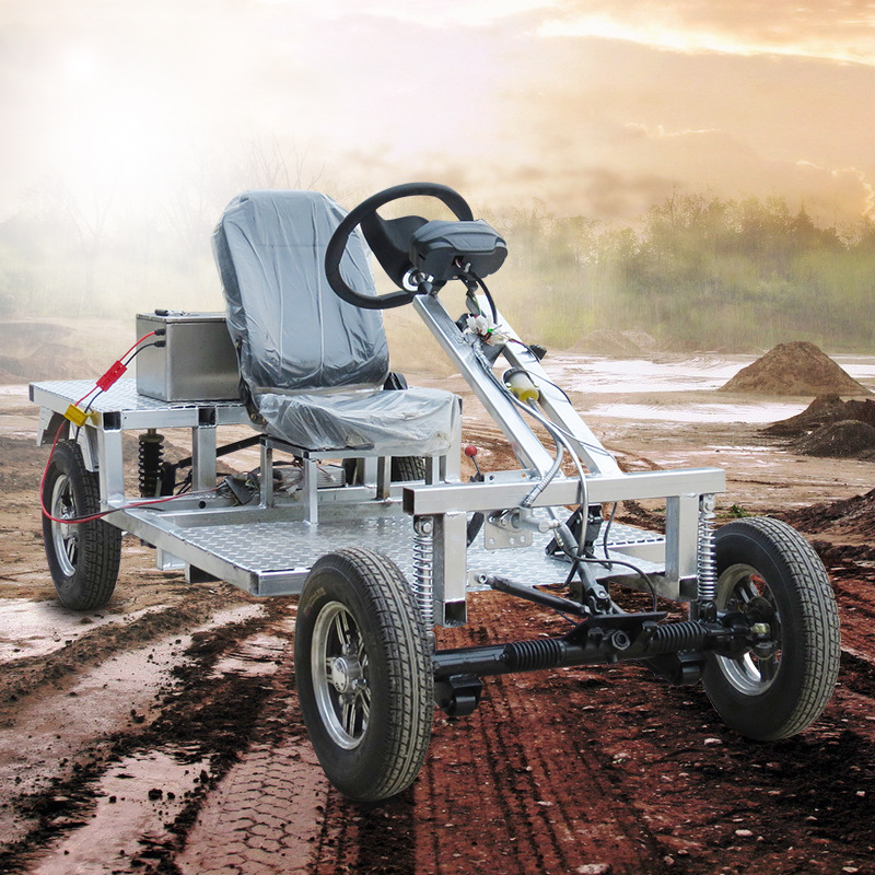 新能源影视道具电动四轮车底盘成人自制代步驱动车架游乐车底盘