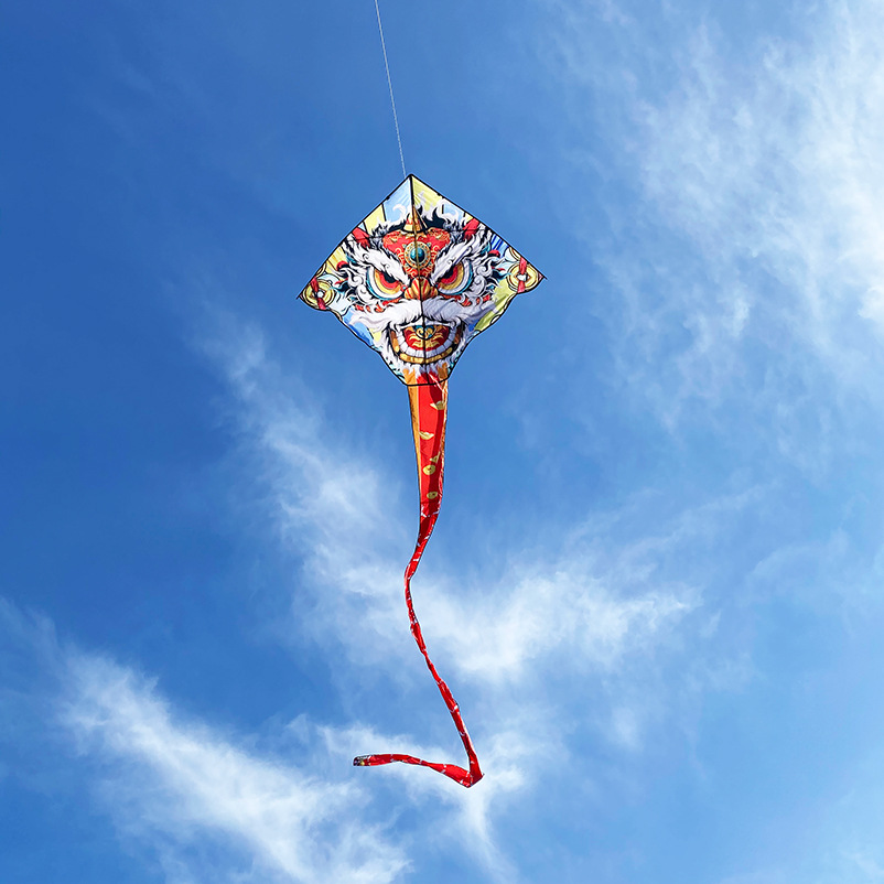 2023 New Kite Lion Dance Weifang Adult Dedicated High-End Large Lion's Head Long Tail Beginner Breeze Easy to Fly