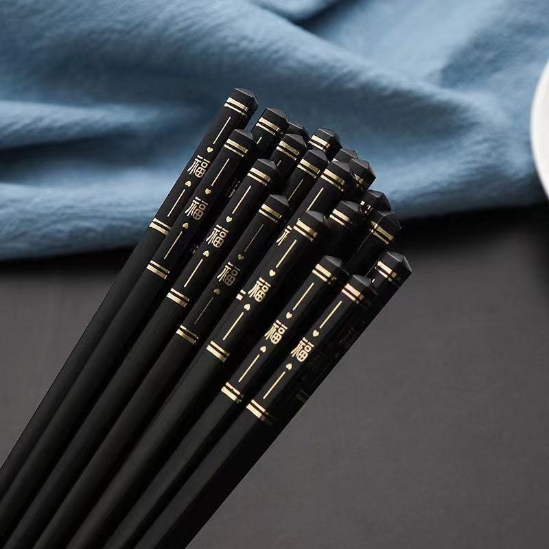 钛合金筷子家用合金不发霉餐具酒店方滑套装耐高温高颜值日系筷