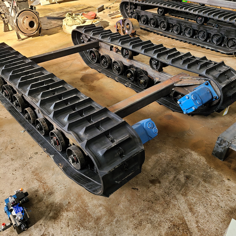 改装电动遥控履带底盘 钢制液压橡胶履带底盘 小型履带底盘总成