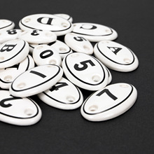 厂家批发欧式个性创意陶瓷数字字母号码牌餐厅桌家具DIY门牌加工