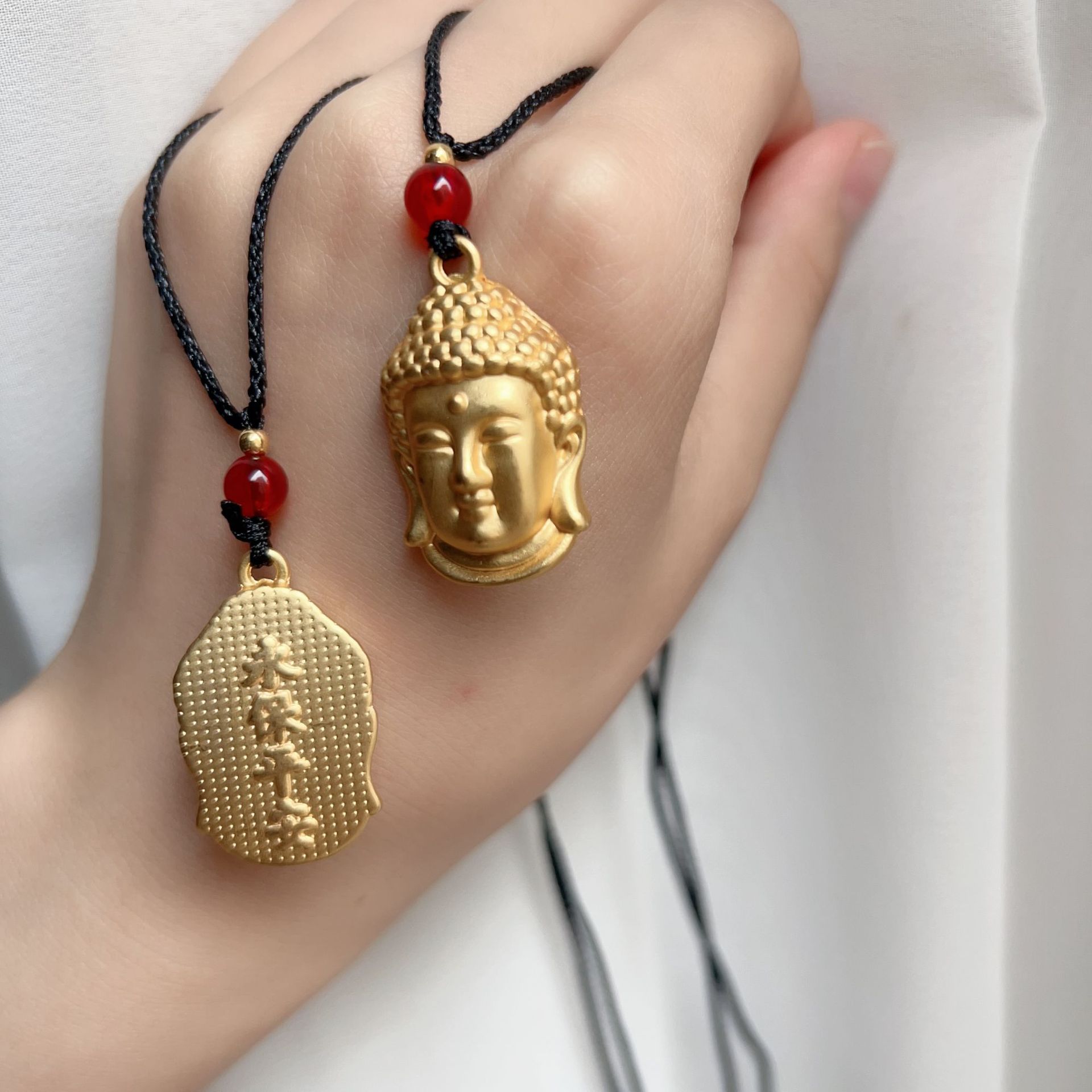 沙金佛头吊坠男女招财转运如来佛祖挂坠保平安-阿里巴巴
