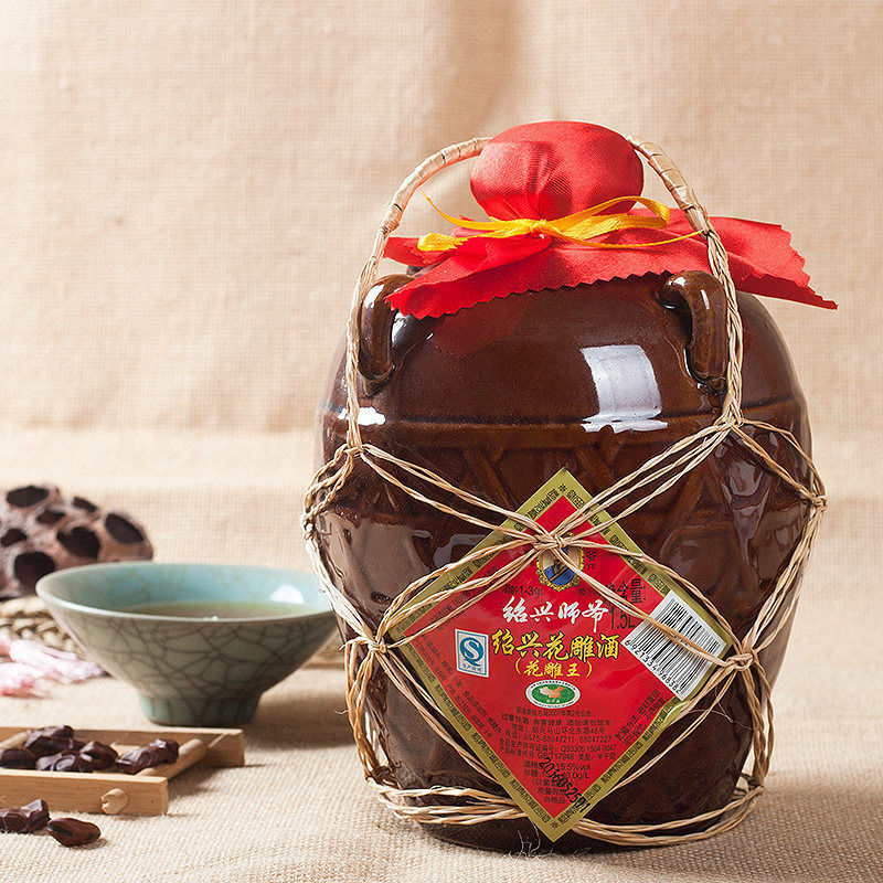 绍兴黄酒 师爷花雕王花雕酒3斤*2坛装半干型手工糯米酒老酒加饭酒