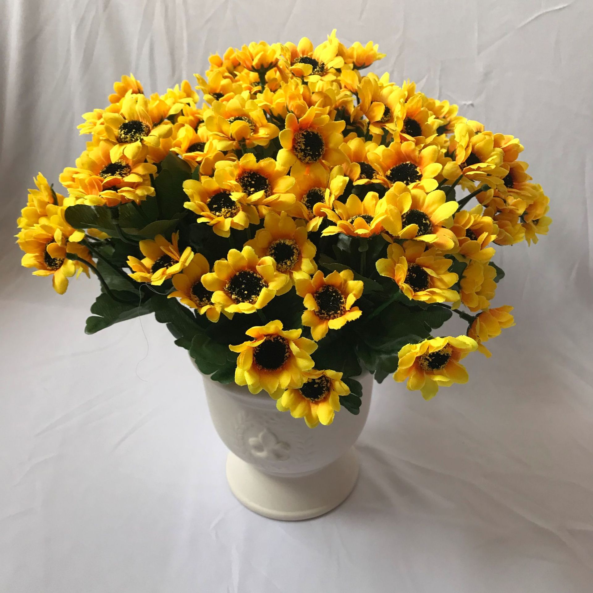 跨境外贸田园15朵小太阳花仿真花束向日葵家居装饰婚庆摄影摆件