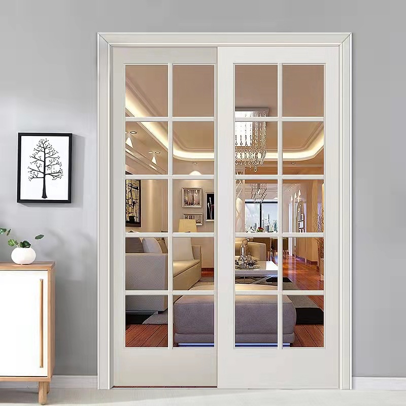 沙比利原木门吊趟门胡桃木纯实木带玻璃推拉门厨房门阳台门平开门