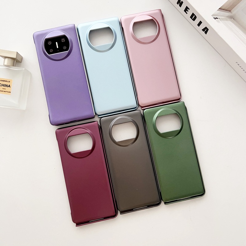 简约商务个性创意金属漆适用华为mate x2/x3/x5折叠手机壳防摔潮