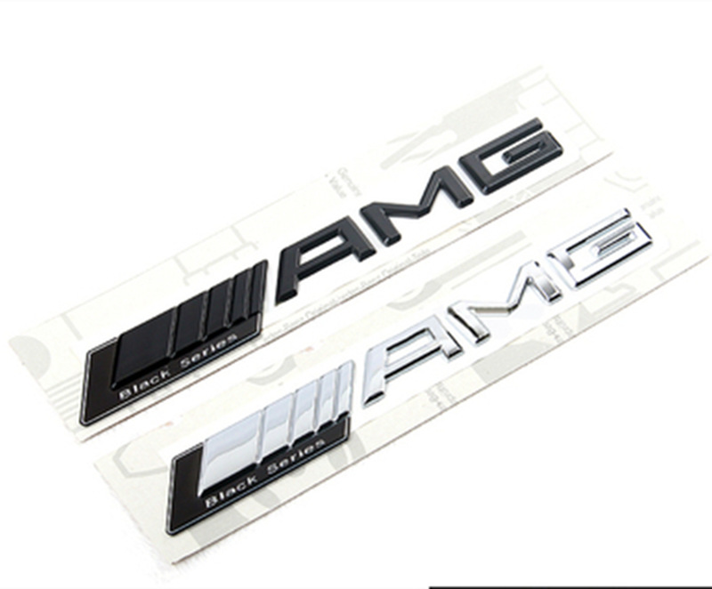 奔驰改装black series amg车标 后尾标贴 c级e级s级gla级黑色车标