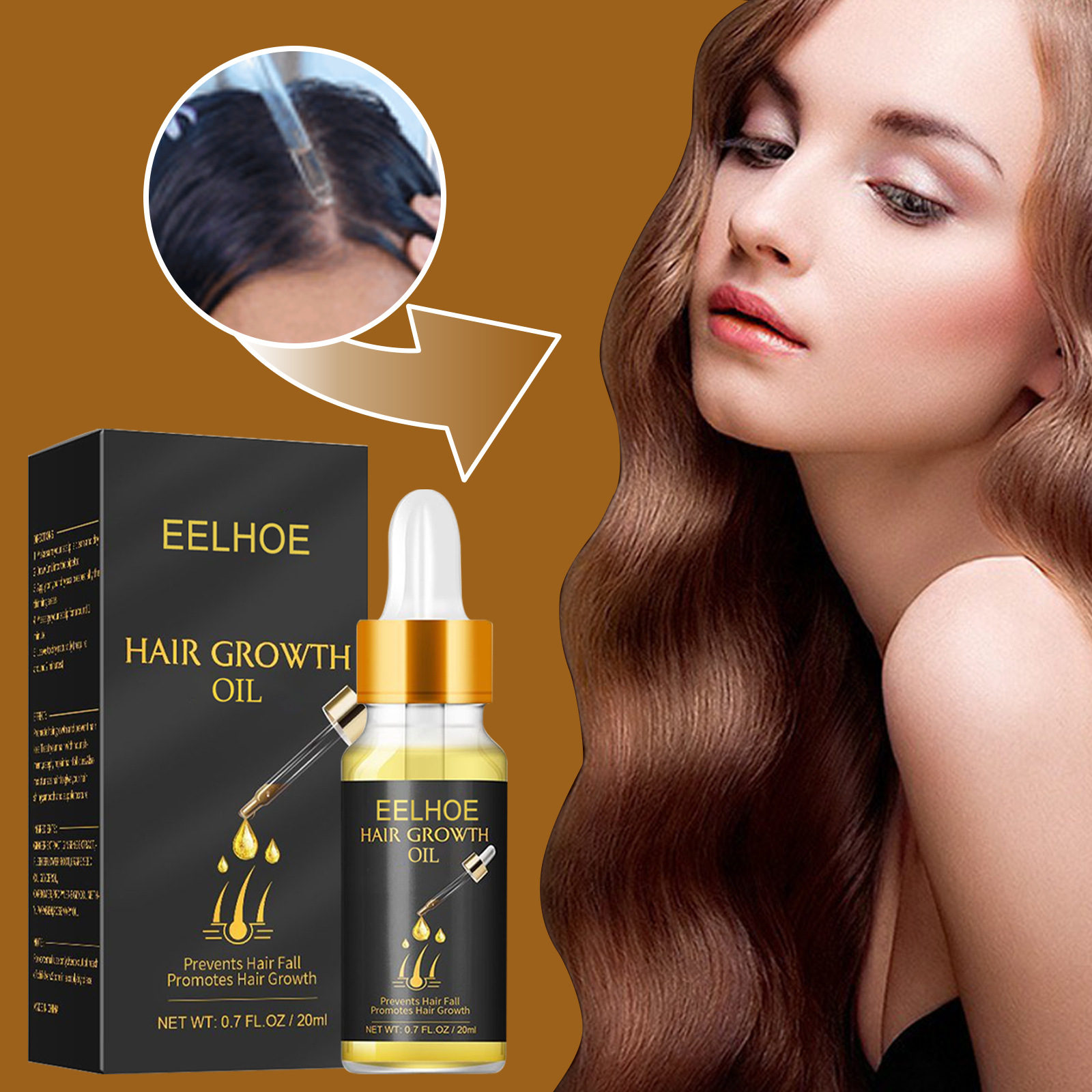 Eelhoe Dense Hair Essence Strong and Firm Hair Hair Care Essential Oil Soft and Moisturizing Hair Thick Hair Nutrient Solution