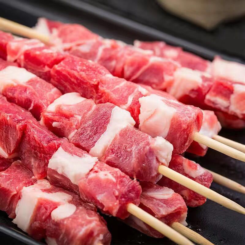 羊肉串烧烤肉串牛肉串五花肉串烧烤食材户外撸串bbq半成品烤肉串