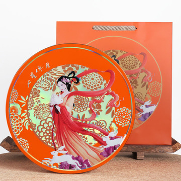 中秋月饼礼盒装高档送人空礼盒橙色红色方形圆形4/6/8粒装包装盒