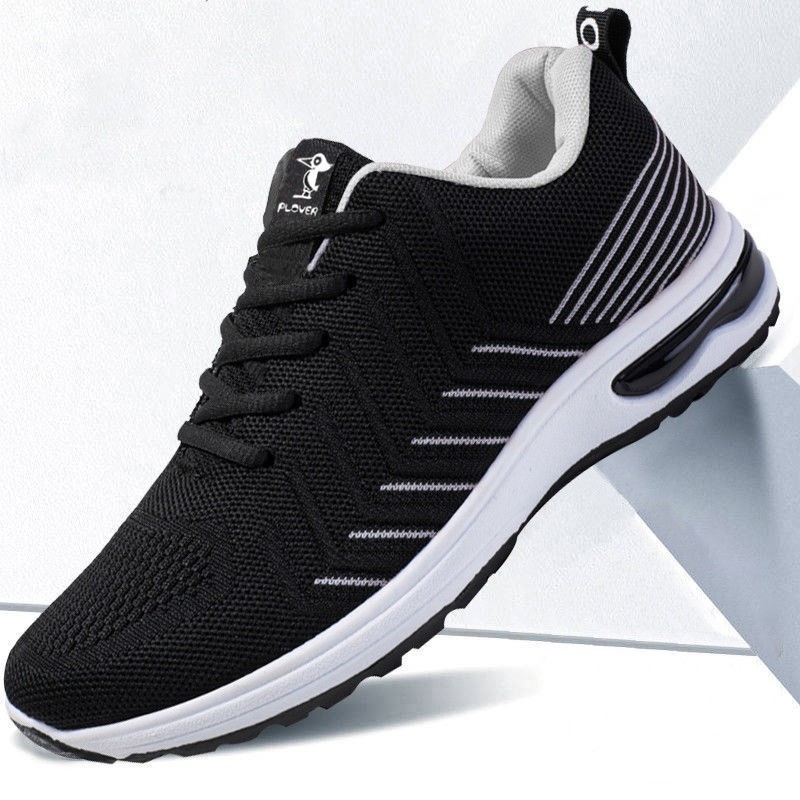 啄木鸟plover新款运动鞋春秋季透气男士休闲鞋男跑步鞋百搭飞织鞋