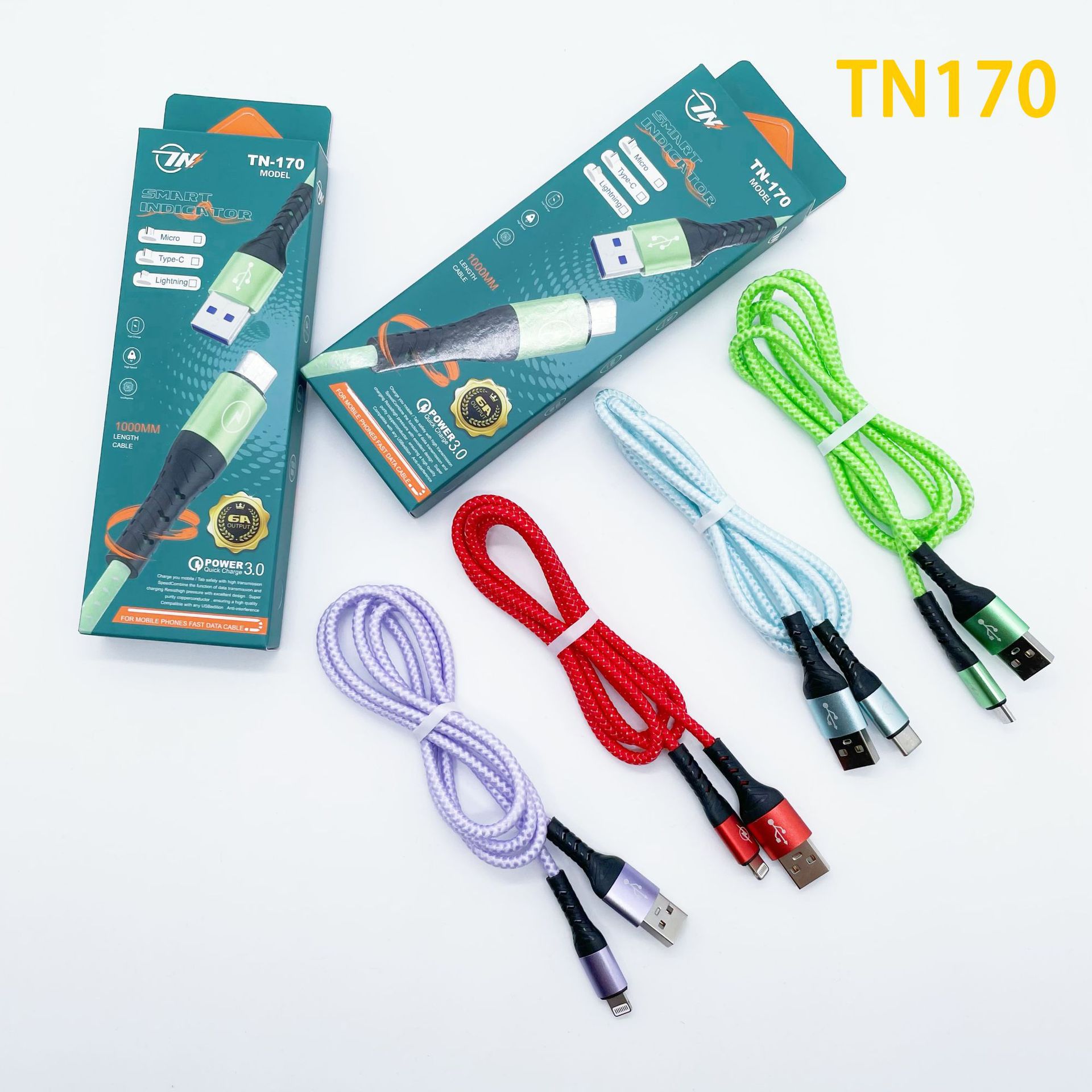 Tn170 New Woven Fast Charge Data Cable I5 Android TC Smartphone Qc3.0 Fast Charge Function Delivery Supported