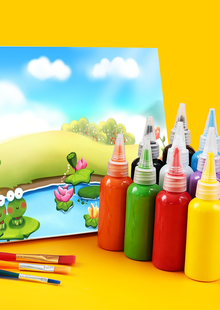 60ml丙烯瓶装颜料 涂鸦彩绘不掉色儿童手绘涂料diy搪胶娃娃彩绘