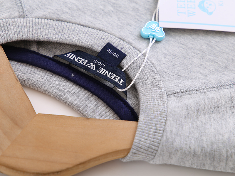 秋季新款儿童圆领螺纹棉卫衣tw小熊卡通印花男童中小童运动卫衣