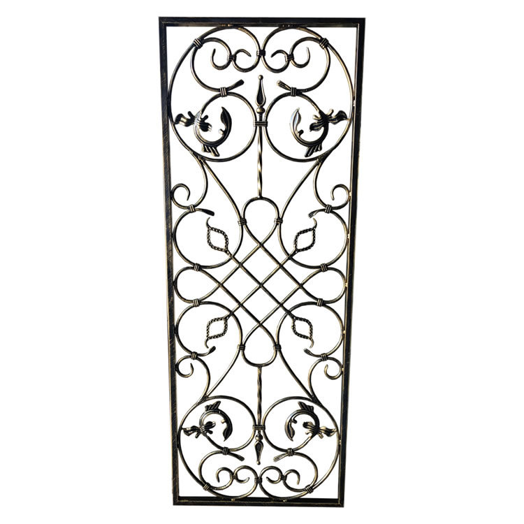 私人别墅入户大门门花 大门主题花 锻造铁艺门花 双面夹玻璃门花