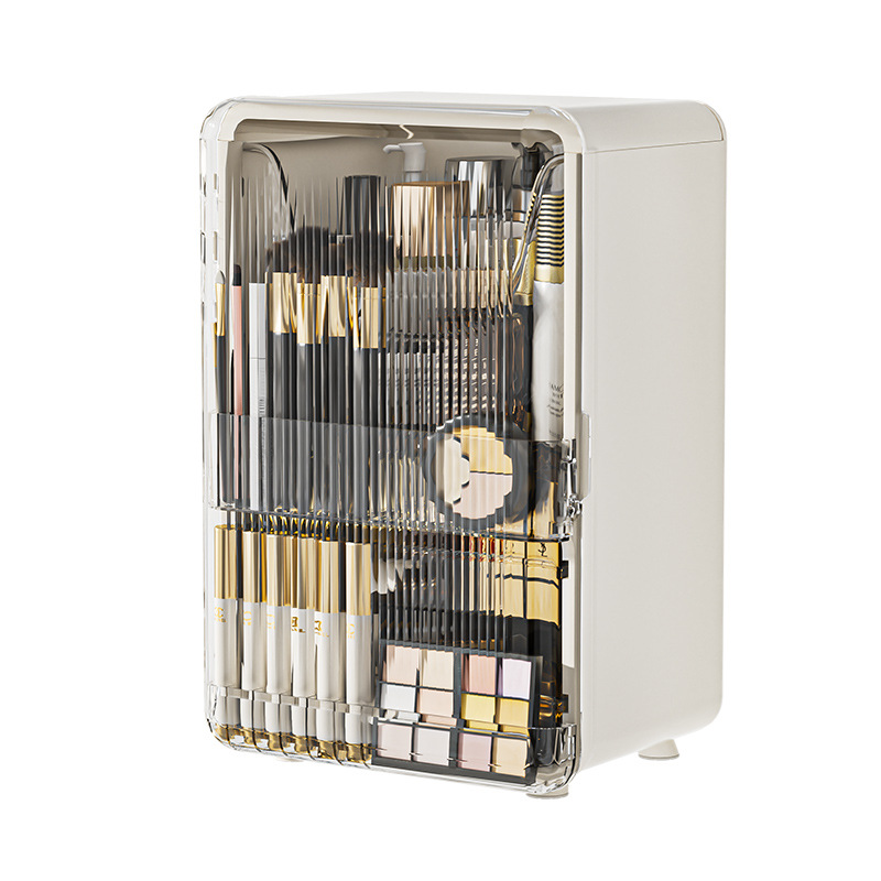 Light Luxury Large Capacity Skin Care Products Storage Cabinet Desktop Lipstick Case Storage Box Dressing Table Dustproof Cosmetics Storage Box