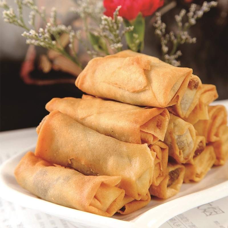 亚洲渔港鲜虾春卷广式传统虾仁茶点心冷冻油炸酥脆半成品商用整箱