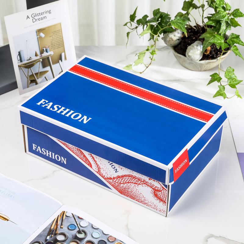 鞋盒纸盒现货牛皮纸翻盖折叠运动鞋子包装快递电商公版儿童童鞋盒