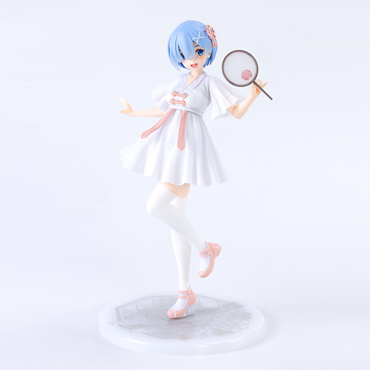 Factory Direct Sales Anime Garage Kits Model Toys Wholesale Pretty Girl Hand Office Three Colors Han Chinese Clothing REM Hand Office