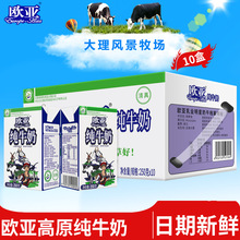 欧亚高原全脂纯牛奶250g*10盒/箱早餐乳制品