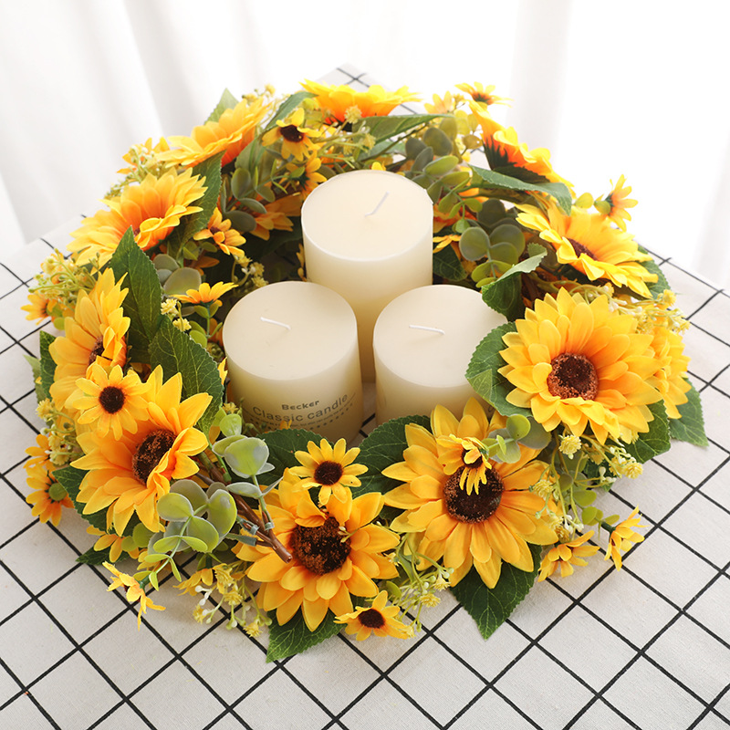 Bilotis Living Room Lintel Simulation SUNFLOWER Garland Shopping Window Decoration Simulation Fake Sunflower Rattan