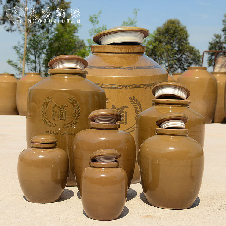 厂家批发300斤陶瓷酒坛 酒缸 四川土陶粗陶窖藏酒坛 火速陶艺