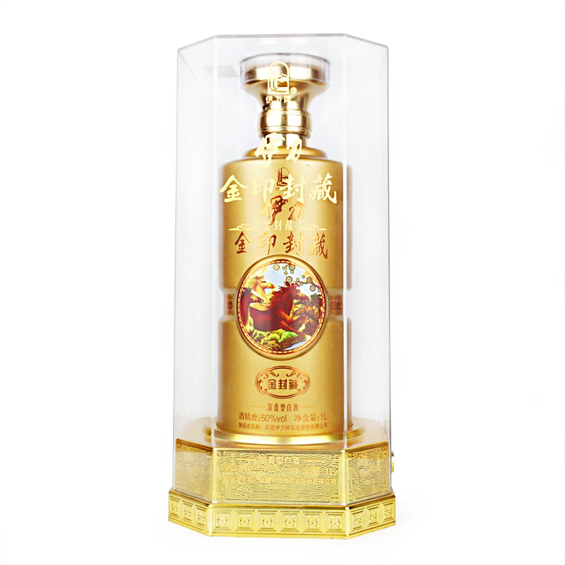 新疆白酒伊犁伊力特金印封藏1l大瓶装馈赠亲友家庭口粮白酒批发