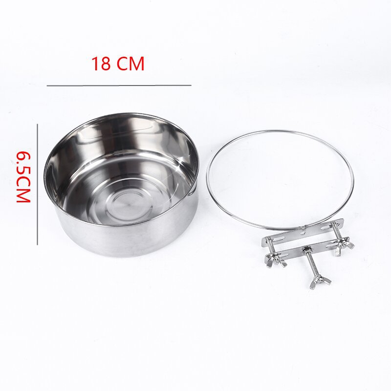 Factory Hot Sale Pet Bowl Pet Supplies Stainless Steel Dog Bowl Dog Cage Hanging Fixed Dog Basin Customized Wholesale