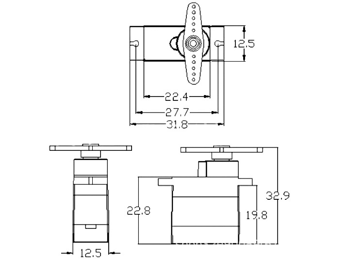 mg90s金属齿轮倾斜舵机14g固定翼无人机航模微型舵机9g舵机