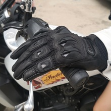 摩托车骑行TPU壳保护防摔手套真皮透气触屏赛车手套Leather Glove