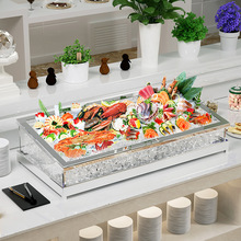 自助餐鱼海鲜水果饮料冰槽刺身三文鱼盘冰盘展示台生亚克力大商用