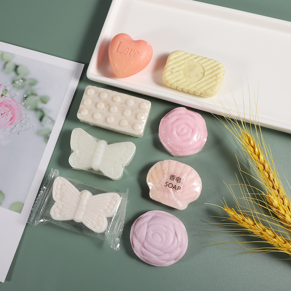 酒店宾馆一次性小香皂玫瑰爱心蝴蝶异形工艺香皂迷你小肥皂批发