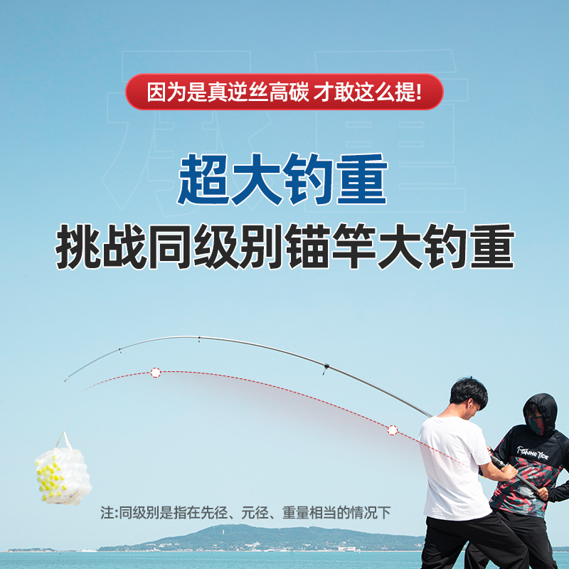 日本进口高端富士顶环锚鱼世界螺纹钢超轻超硬巨物锚鱼竿高碳锚杆